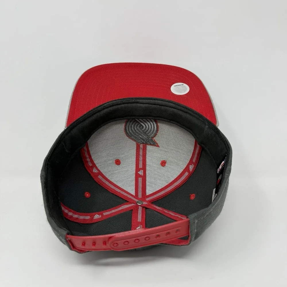 Adidas‎ Portland Trail Blazers Hat Cap Gray Adjustable Snapback Embroidered